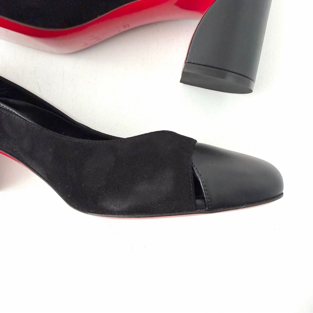 CHRISTIAN LOUBOUTIN | Miss Duvette 55 Black Suede Leather Pumps Red Sole EU 39 - Picture 7 of 14